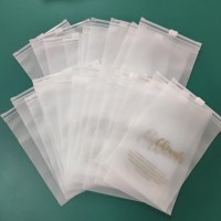 Transparent Clear Reclosable Matte Frosted ziplock zipper t shirts clothing packaging bag with logo