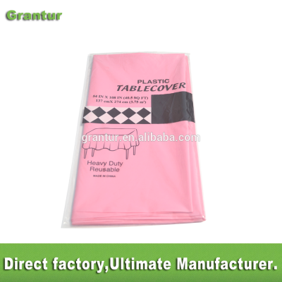 colorful Pink plastic table cloth water proof Disposable pe table cloth