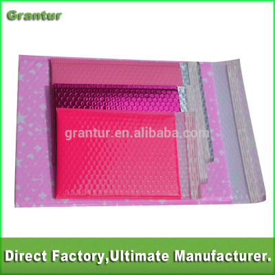 Light pink and Fushia pink POLY bubble mailer bag wholesale with custom design