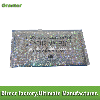 holographic bubble bag zip lock  bubble wrap zip bag with custom logo